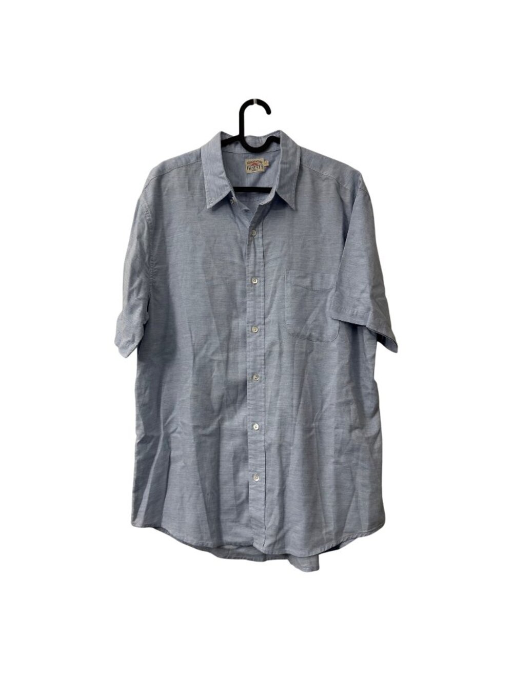 Faherty Light Blue Short Sleeve Button Shirt Mens Size Large